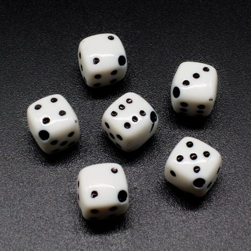 Acrylic Dice Beads 8mm 50pcs White for jewellery making