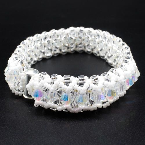 Crystal Lattice Bracelet pearl crystal bracelet making kit — DIY set with beads and instructions for creating handmade jewelry