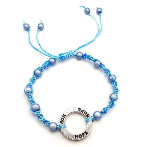 Ruth Spiral Macrame Bracelets baby blue bracelet making kit — DIY set with beads and instructions for creating handmade jewelry