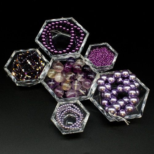 Premium Hugs & Kisses Jewellery Set purple fluorite jewelry making kit — DIY set with beads and instructions for creating handmade jewelry