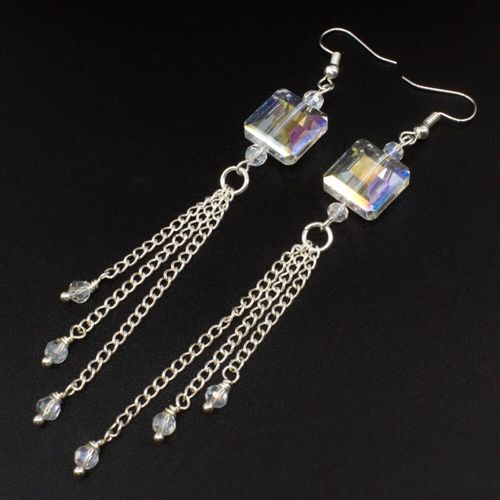 Jessica Earrings crystal ab 4 pairs earring making kit — DIY set with beads and instructions for creating handmade jewelry
