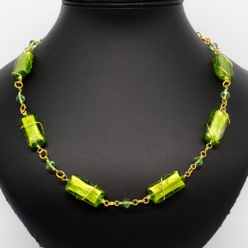 Sophie Necklace lime green necklace making kit — DIY set with beads and instructions for creating handmade jewelry