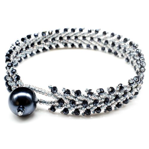 St Petersberg Chevron Bracelets inside met. blue bracelet making kit — DIY set with beads and instructions for creating handmade jewelry