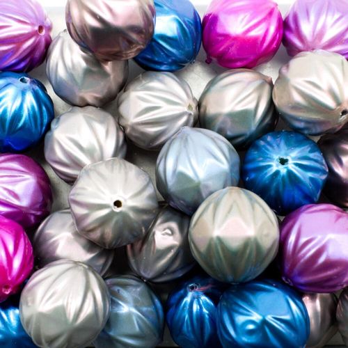 Acrylic Imitation Pearl Beads 14mm Pumpkin Mix 2 for jewellery making