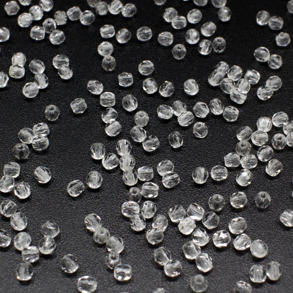 2mm Czech glass fire polished faceted beads crystal — pack of 100, high-quality faceted beads perfect for jewelry making and beadwork pro…