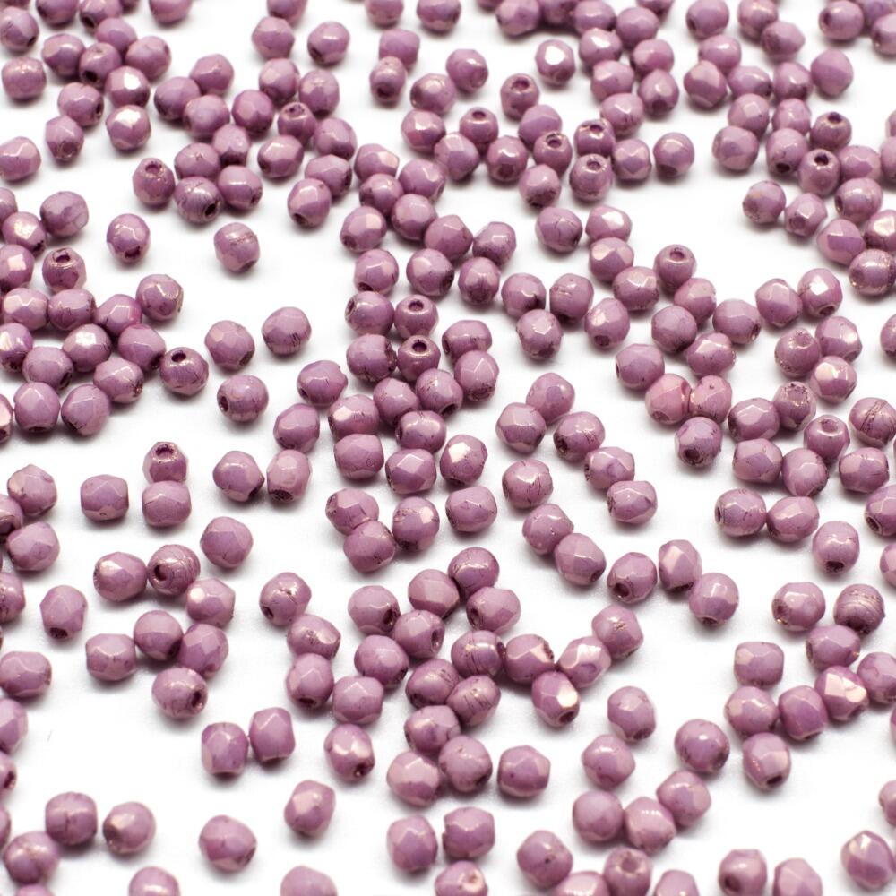 2mm Czech glass fire polished faceted beads luster opaque lilac — pack of 100, high-quality faceted beads perfect for jewelry making and…