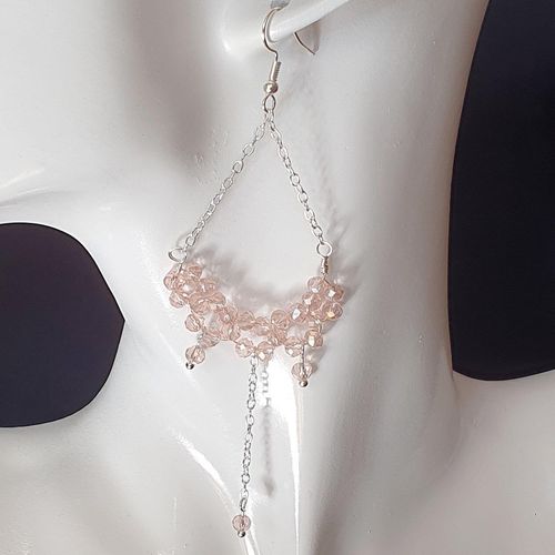 Adaline Chandelier Earrings salmon pink earring making kit — DIY set with beads and instructions for creating handmade jewelry
