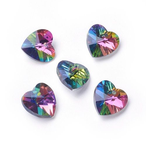 14mm crystal beads rainbow 14mm, pack of 8 — faceted for jewelry making and beadwork