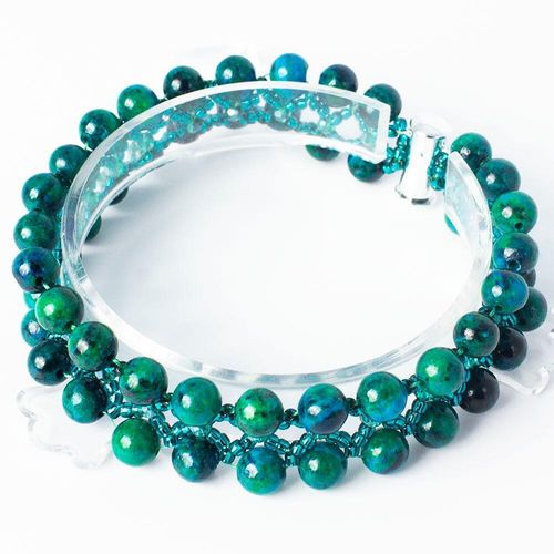 Serenity Gemstone Bracelet syn. chrysocolla bracelet making kit — DIY set with beads and instructions for creating handmade jewelry
