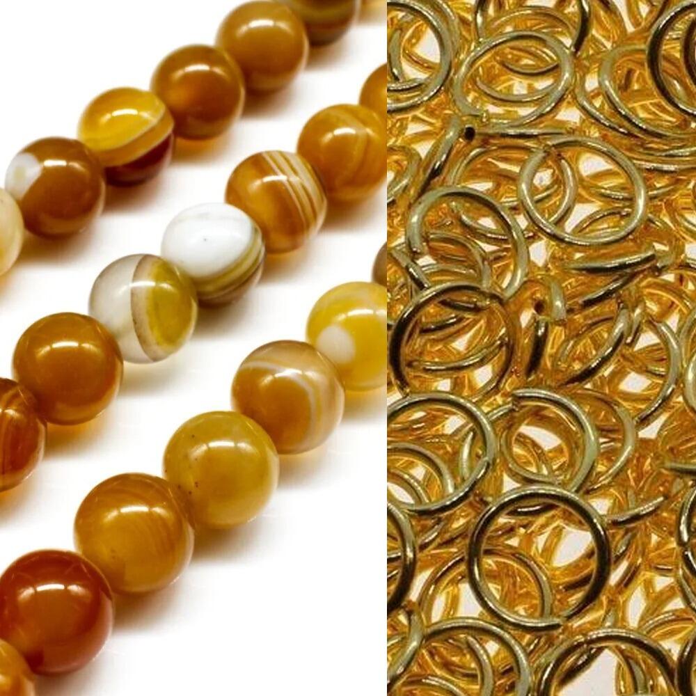 Laura Agate Jewellery yellow jewelry making kit — DIY set with beads and instructions for creating handmade jewelry