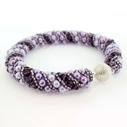 Russian Spiral 2 Necklace Bracelet purple tanzanite bracelet making kit — DIY set with beads and instructions for creating handmade jewelry