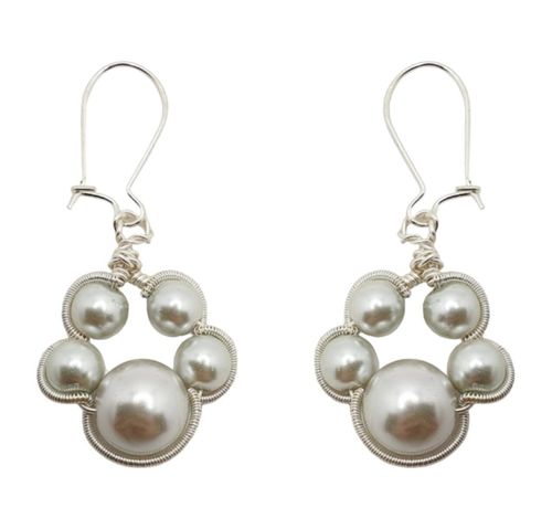 Toto Paw Inspired Wire Earrings silver dust earring making kit — DIY set with beads and instructions for creating handmade jewelry