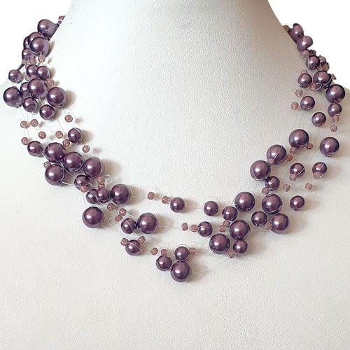 Meredith Illusion Necklace grape necklace making kit — DIY set with beads and instructions for creating handmade jewelry