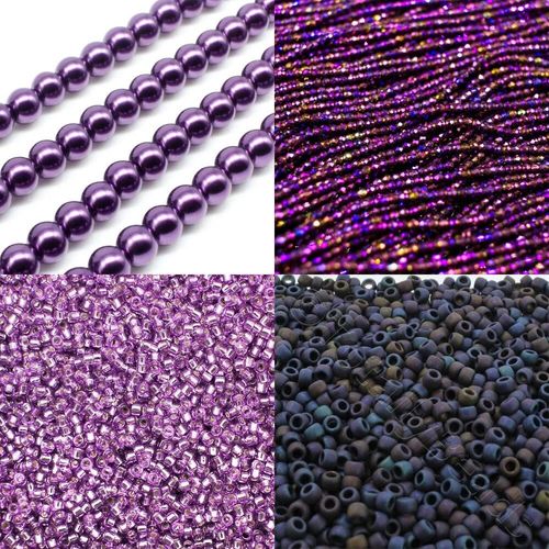 BC24 WK23 Mosiac Bracelet Plum 6mm for jewellery making