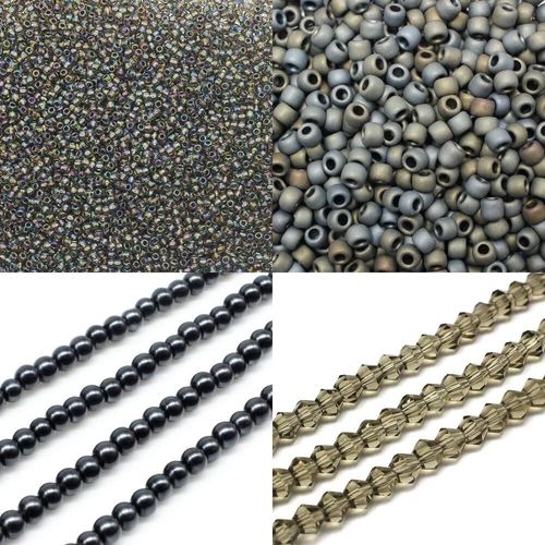 BC24 WK27 Double Mod Raw Bracelet Grey 4mm for jewellery making
