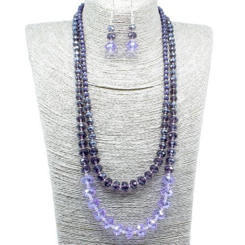 Elenor Double Strand Necklace purple haze necklace making kit — DIY set with beads and instructions for creating handmade jewelry