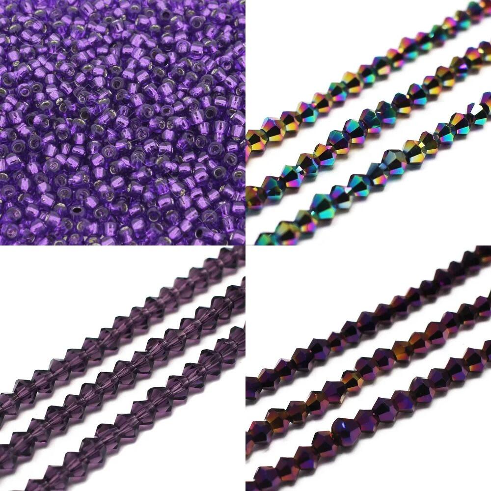 BC WK 29 Double Raw Bracelet Purple 4mm for jewellery making
