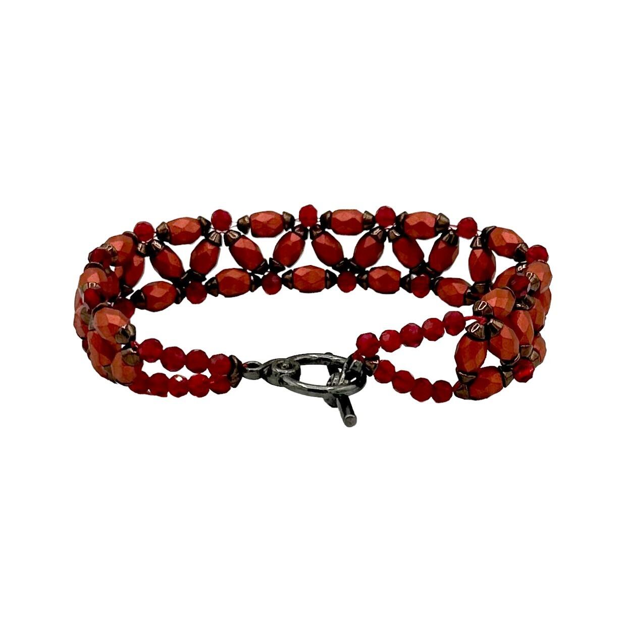 Baros Par Puca Bracelet dark red bronze bracelet making kit — DIY set with beads and instructions for creating handmade jewelry