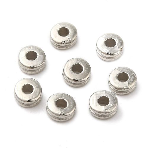 Acrylic Flat Rondelle Beads 5mm 80pcs Antique Silver for jewellery making
