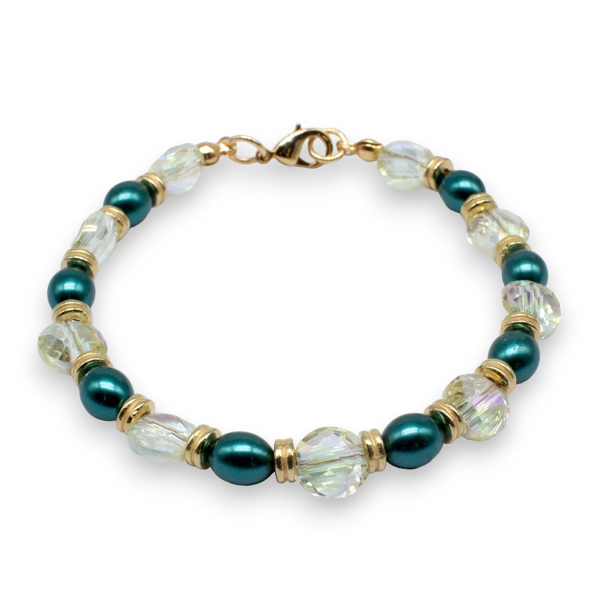 Crystal Coin Bracelet Makes 5 lemon chiffon bracelet making kit — DIY set with beads and instructions for creating handmade jewelry