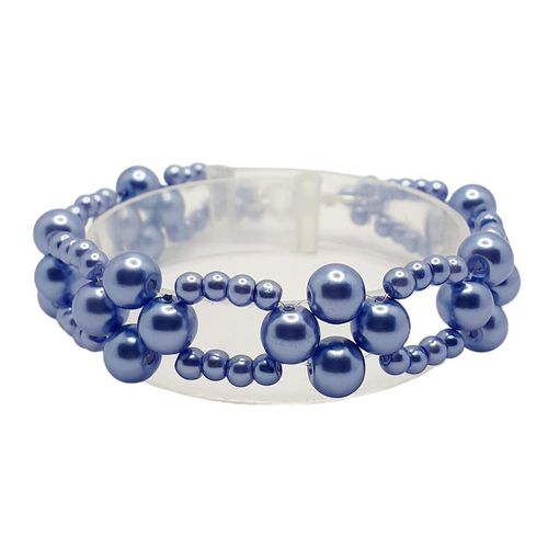 Elianora Pearl Bracelet steel blue bracelet making kit — DIY set with beads and instructions for creating handmade jewelry