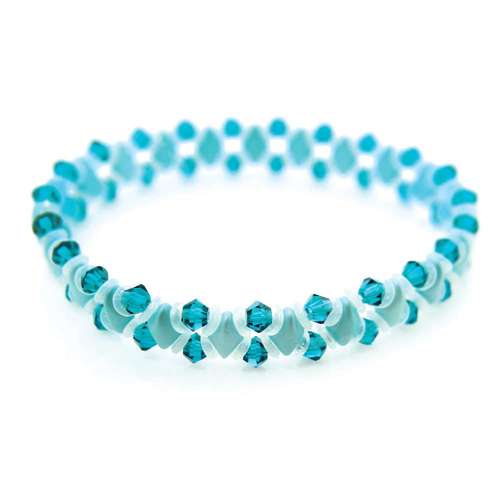 GemDuo Sparkle Bracelets aquamarine bracelet making kit — DIY set with beads and instructions for creating handmade jewelry