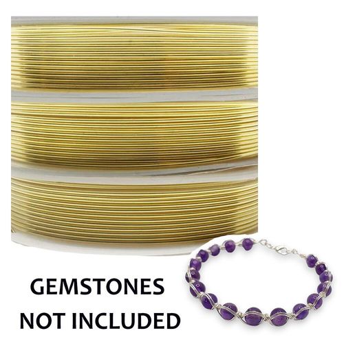 Gemstone Wound Bangle Wire Pack gold jewelry making kit — DIY set with beads and instructions for creating handmade jewelry