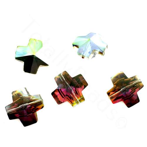 14mm crystal beads clear rainbow 14x14mm, pack of 8 — faceted for jewelry making and beadwork