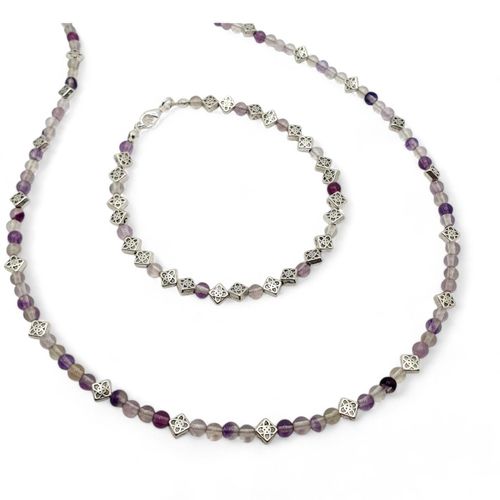 Alma Gemstone Jewellery fluorite jewelry making kit — DIY set with beads and instructions for creating handmade jewelry