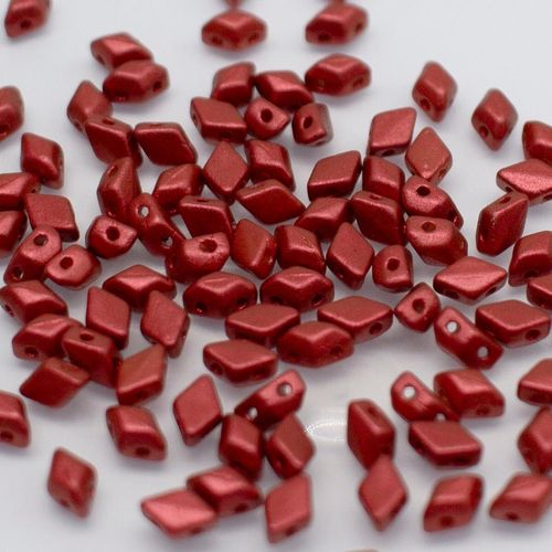 6x4mm 10g Czech glass Rulla beads mat. met lava — two-hole beads for jewelry making and bead weaving