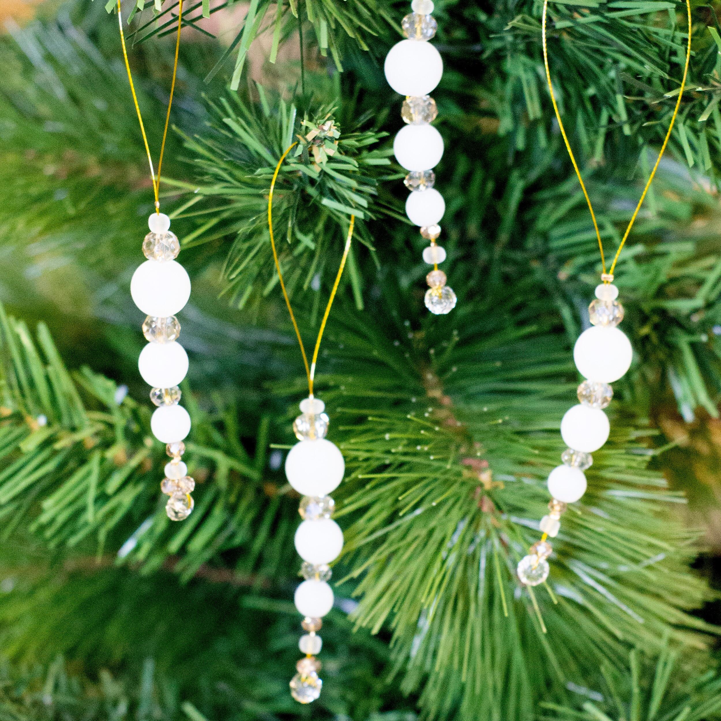 Opaline Icicle Decoration Makes 30 golden frost jewelry making kit — DIY set with beads and instructions for creating handmade jewelry