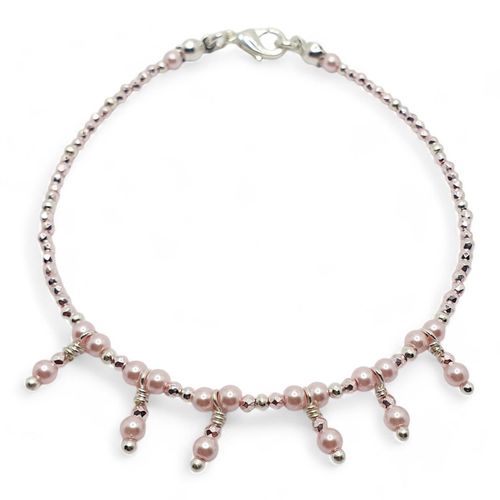 Sabrina Crystal Bracelet Makes 2 pink bracelet making kit — DIY set with beads and instructions for creating handmade jewelry