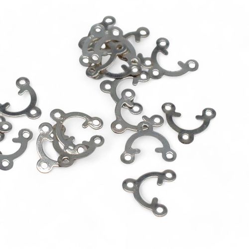 Metal Connector U Shape 9mm 12pcs Silver for jewellery making