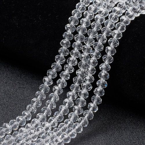 Crystal Rondelle 6x5mm Clear 90pcs for jewellery making