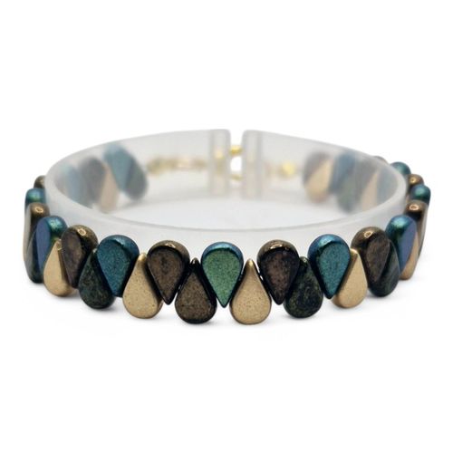 Aria Amos Bracelet Makes 4 green gold bracelet making kit — DIY set with beads and instructions for creating handmade jewelry
