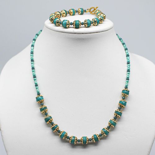 Calla Gemstone Jewellery Set jade amazonite jewelry making kit — DIY set with beads and instructions for creating handmade jewelry