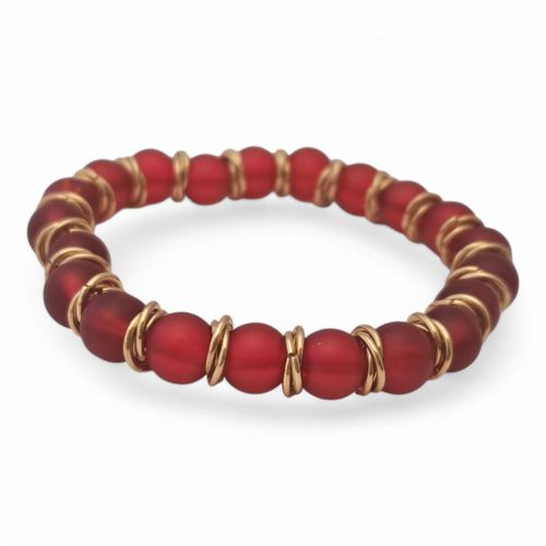Mobius Stretch Bracelets red bracelet making kit — DIY set with beads and instructions for creating handmade jewelry