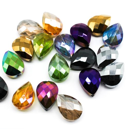 18mm crystal beads mixed, pack of 20 — faceted for jewelry making and beadwork