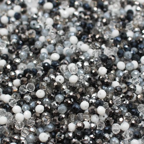 3.5mm crystal beads monochrome mix, pack of 300 — faceted for jewelry making and beadwork