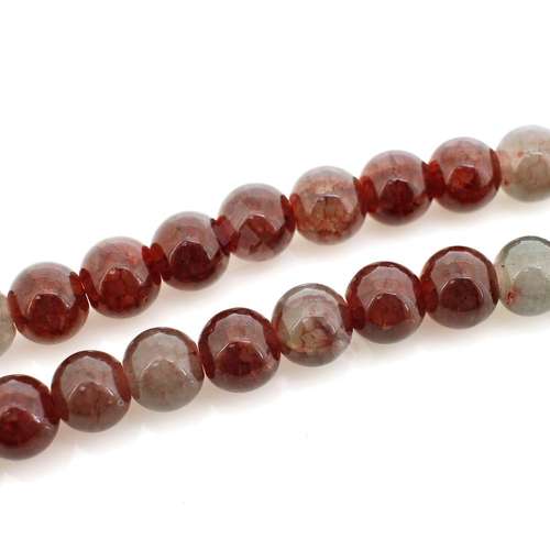 Cracked Earth Glass Beads - 8mm Plum