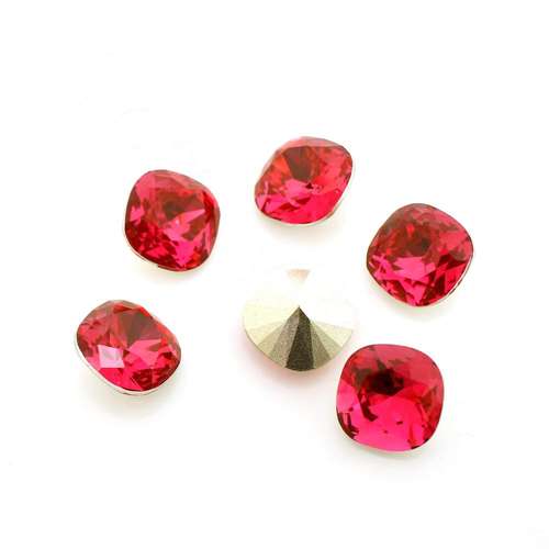 10mm resin Rivoli stone indian pink 1pc — faceted round crystal-style cabochon ideal for jewelry making, settings, and crafts