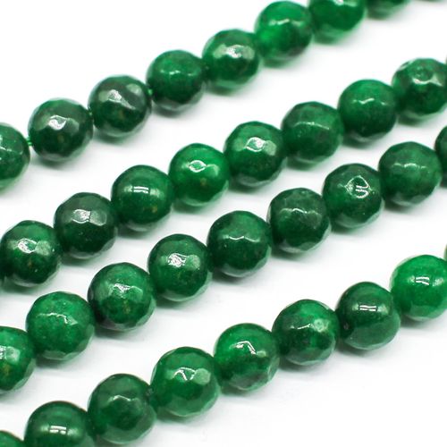 Dyed Jade 8mm Faceted Round Beads 15" string Emerald for jewellery making