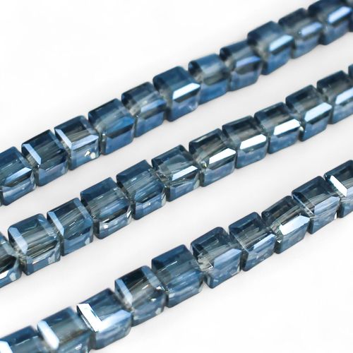 6mm crystal beads electric blue 16" string — faceted for jewelry making and beadwork