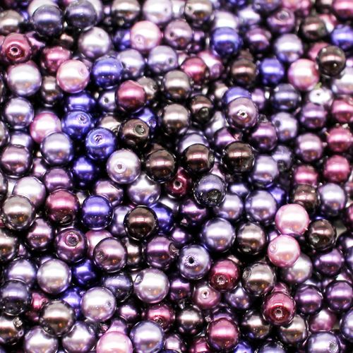 Glass Pearl Round Beads 6mm Purple Mix 120pcs for jewellery making
