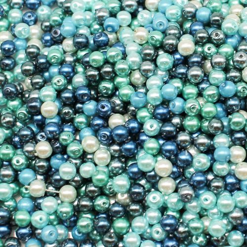 Glass Pearl Round Beads 4mm Ocean Mix 200pcs for jewellery making