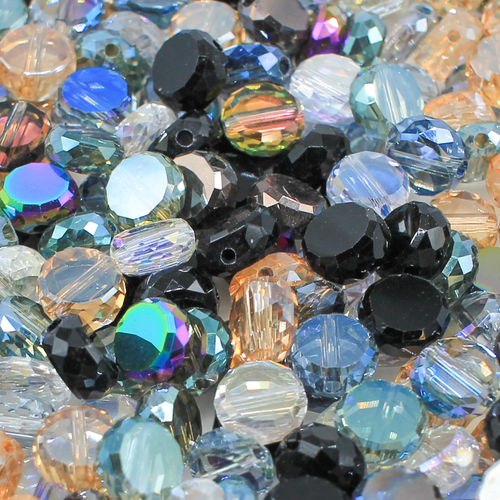 10mm crystal beads mixed, pack of 20 — faceted for jewelry making and beadwork