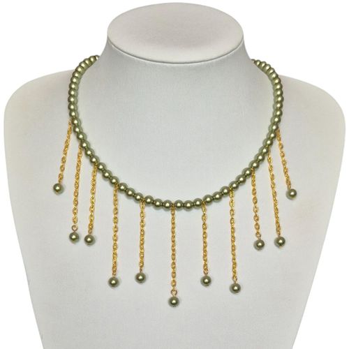 Shannan Drop Necklaces olive necklace making kit — DIY set with beads and instructions for creating handmade jewelry