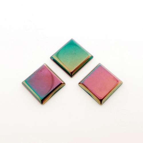 Hematite Cabochon Square 20x20mm - Mermaid Pink