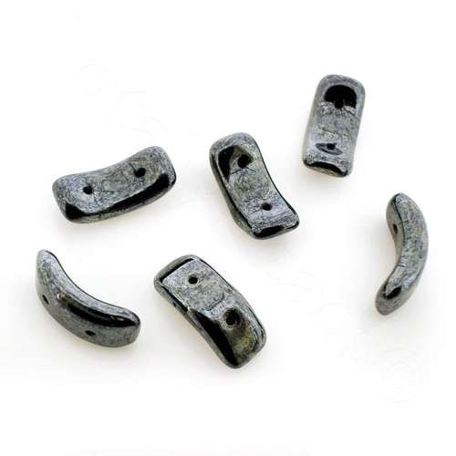 Czech Arc Bead 15mm - Hematite 10pcs