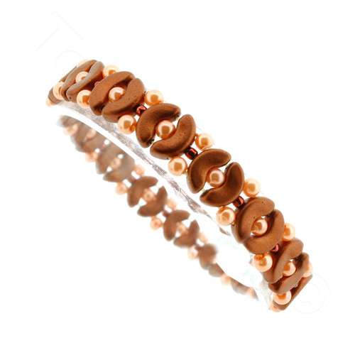 Arcos Bracelet Bronze Red Bundle bracelet making kit — DIY set with beads and instructions for creating handmade jewelry